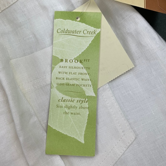 COLDWATER CREEK Linen Belted Cropped Pants - Picture 3 of 7